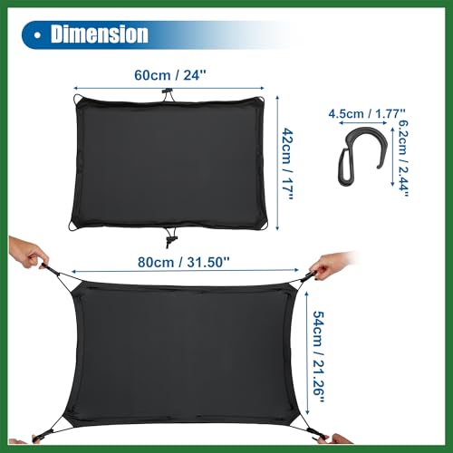 Motoforti 1 Set Motorcycle Luggage Net Helmet Cover 24"x17" Elastic Waterproof Trunk Cover with 6 Hooks Universal Long-lasting