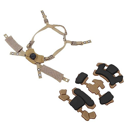 Bewinner Helmet Dial Suspension System Chin Strap - 3rd Generation Adjustable Helmet Liner System Steap Kit with Internal Sponge Pad (Mud Spongeand Suspension)