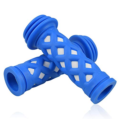 SAPLIZE Kids Bike Handlebar Grips, Shorter Length(4.13"), for Kids Girls Boys Bikes, Balance Bikes, Road Bikes and Scooters, Soft and Comfortable - color: Blue, Shorter Size