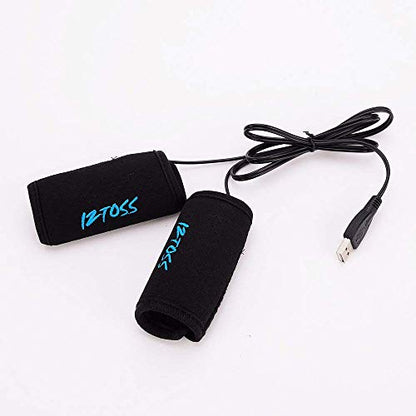 Winter Motorcycle ATV Scooter USB Heated Grips Handlebar 7/8"-11/5"(22-30mm) Warmer Sleeves with Switch to Control Temperature