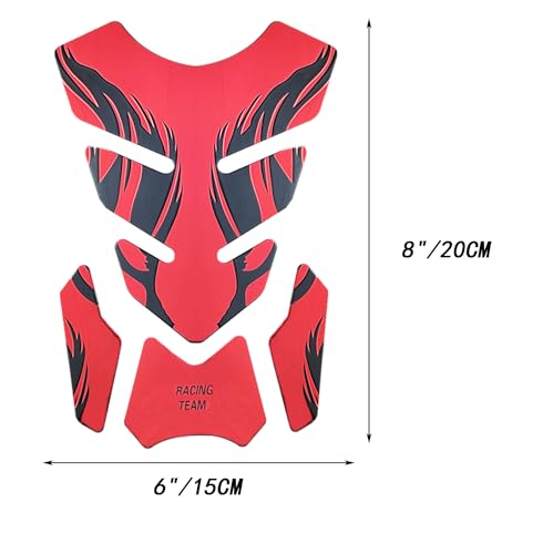 Motocycle Gas Tank Decal Motocycle Gas Tank Protector Pad Self-Adhesive Fishbone Sticker Red - color: Red
