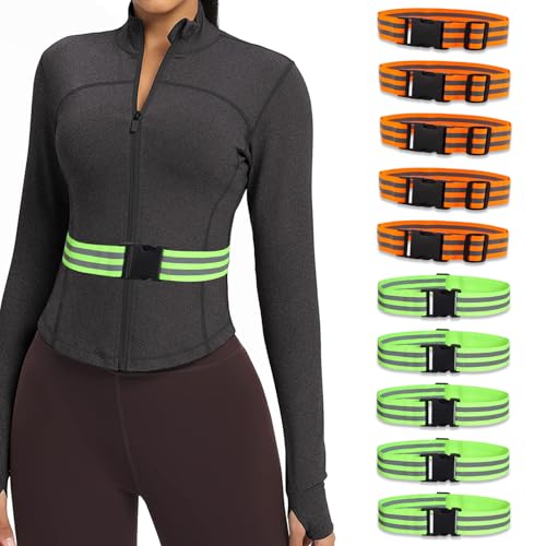 Little World Reflective Belt, Reflective Running Gear Elastic Reflective Sash - color: Green, Orange