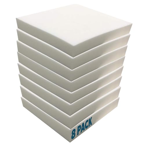 Foamma 1" x 24" x 72" High Density Upholstery Foam Cushion,Seat Replacement, Upholstery Sheet, Foam Padding Made in USA, 8 Pack - color: High Density, size: 1" x 24" x 72", style: 8 Pack