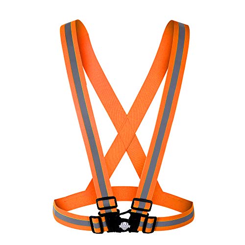 Dazonity High Visibility Safety Vest,Lightweight,Adjustable & Elastic Vest,Hi Vis Reflective Strips, Fit for Men & Women, Construction,Cycling, Runnning, Surveyor, (Orange) - color: Orange-1pack