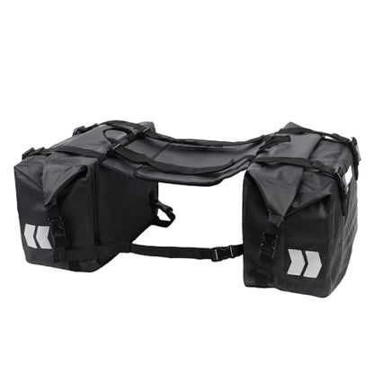 RiToEasysports Motorcycle Saddlebags PVC Motorcycle Luggage Bag 30L X 2 Detachable Roll Top Frame Mount Side Bags for Universal Motorcycles Commuting Touring Storage