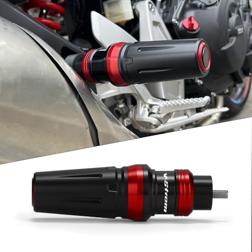 Motorcycle Exhaust Sliders Crash Protector Compatible with S.uzuki Vstrom 800 800DE DL800 DE/Adventure/Touring 2023 2024 2025 | Frame Slider Falling Protection V-Strom 800 Accessories (red) - color: red