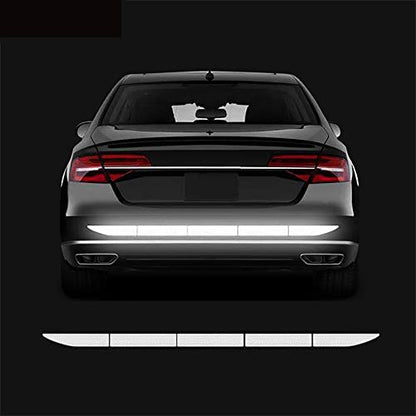 5pcs/Set Diamond Grade Reflective Stickers High Intensity Night Visibility Safety Warning Sign Reflective Tape Stickers for Cars Trucks Helmets Motorcycle Bumper Sticker 35.83x1.57in - color: White