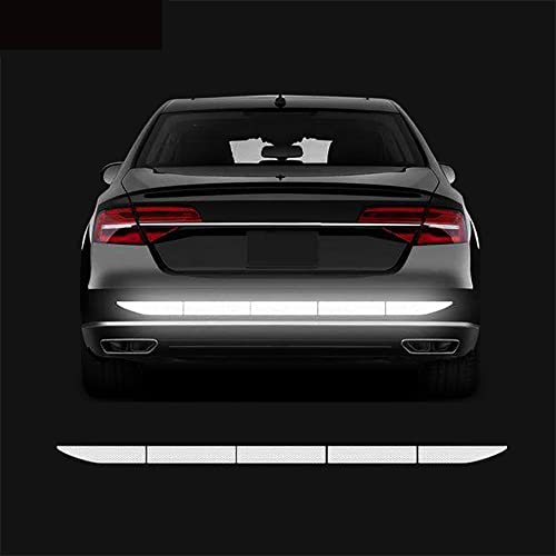 5pcs/Set Diamond Grade Reflective Stickers High Intensity Night Visibility Safety Warning Sign Reflective Tape Stickers for Cars Trucks Helmets Motorcycle Bumper Sticker 35.83x1.57in - color: White