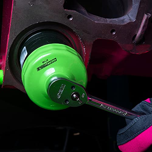 OEMTOOLS 87146 75/77 Millimeter 15 Flute Oil Filter Wrench, Green, Blend - style: 75/77 mm 15 Flute