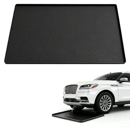 Oil Drip Mat for Under Car, 34'' x22'' Oil Spill Mat for Garage Floor, Silicone Large Oil Drip Pan, No Splatter Non-Slip Oil Catch Tray, Protect Garage Surface from Spill & Stain-Black - color: Black-02