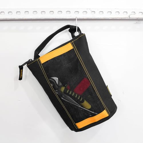 MELOTOUGH Canvas Zipper Tool Pouch Zipper Bag -Fastener bag with Mesh Window and Hanging Grommets 2 pack - color: Yellow color