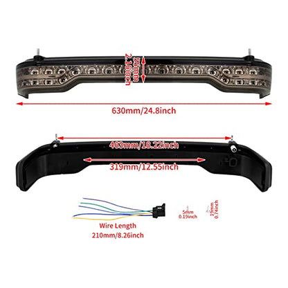 King Tour Trunk LED Light Tail Light Running Brake Turn Signal Lamp Kit Fit for Harley Touring Road King Road Street Electra Glide Tri Glide Ultra Limited 2014-2023 Smoke - color: Smoke