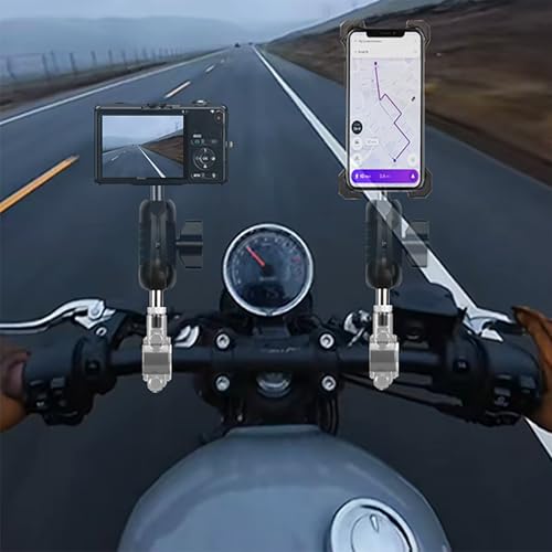 1 inch Ball Mounts Handlebar Mount Base for Round Rail Diameter 0.5"/0.87"/1"/1.26", Compatible with RAM Mounts B Size Double Socket Arms 1 Set - color: Black1, size: 1 inch Bracket
