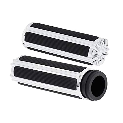 1" Electronic Throttle Defiance Handlebar Grips 25mm Hand Grips Fit for Harley Touring Street Glide Road King Road Glide Electra Glide - color: #4 Chrome
