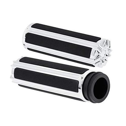 1" Electronic Throttle Defiance Handlebar Grips 25mm Hand Grips Fit for Harley Touring Street Glide Road King Road Glide Electra Glide - color: #4 Chrome