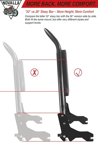 33” Tall Detachable Sissy Bar Backrest Pad Fit For Harley Low Rider ST FXLR FXRST FXLRS FXLRST FLSB 2018-2025(GB) - color: GB