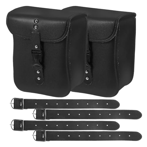 2pcs Universal Pu Leather Motorcycle Front Fork Bags Waterproof Handlebar Storage Pouches for Electric Bikes and Motorbikes, Small Motorcycle Accessories Tool Bags for Rider