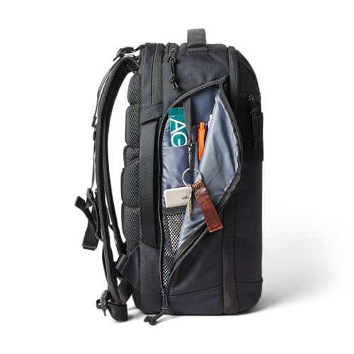 URBAR ARMOR GEAR UAG 24-Liter Laptop Backpack - Fits up to 16" Laptop Clamshell Opening Side Bottle Holder Pocket Travel Carry-on Luggage Daypack, Premium Tech Black - color: Premium Tech - Black, size: 24-Liter