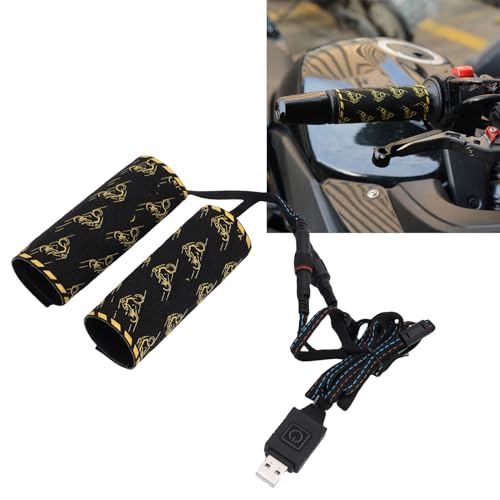 KIMISS USB Heated Hand Cover 5+ Temperature Settings Bike Handlebar Grips Warmer Memory Function IP67 Proof OverHeated Hand Cov Seconds Large Thanks to that Components Fast Wide for 10