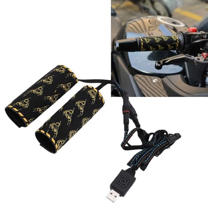 KIMISS USB Heated Hand Cover 5+ Temperature Settings Bike Handlebar Grips Warmer Memory Function IP67 Proof OverHeated Hand Cov Seconds Large Thanks to that Components Fast Wide for 10