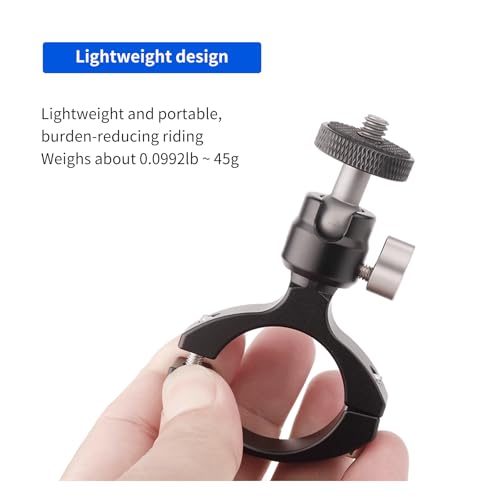 Bike Camera Handlebar Mount Motorcycle Pole Mount with 360° Ballhead Aluminum Handlebar Holder Compatible with GoPro/Insta360/AKASO/DJI Osmo Action Cameras