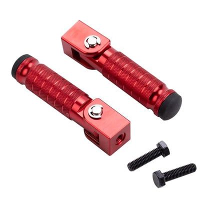 Motorcycle Foot Pegs, Foldable Footpegs Pedals 90° CNC Passenger Footrests Minibike M8 Install Bolts Fit for Dirt Bike Foot Pegs Yamah a, H0NDA, Su zuki, Aprili a Universal Folding Foot Pegs red - size: Foldable Red