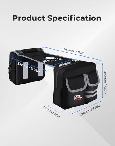 KEMIMOTO ATV Tank Bag Water-resistant Warm Cooler All Terrain Vehicles Accessories Motorcycle Saddle Bag Compatible with Sportsman Scrambler FourTrax Grizzly Snowmobile Bicycle, Black - color: Black