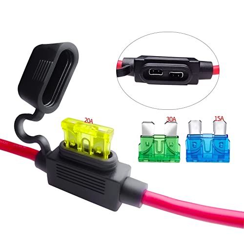 Goupchn SAE Battery Connector, SAE to O Ring Terminal Harness 10AWG 2Pin Quick Disconnect Battery Extension Cable with RP Adapter, 15A/20A/30A Fuses 2ft for Solar Panel, Motorcycle, Car, RV - size: 10 AWG 60cm