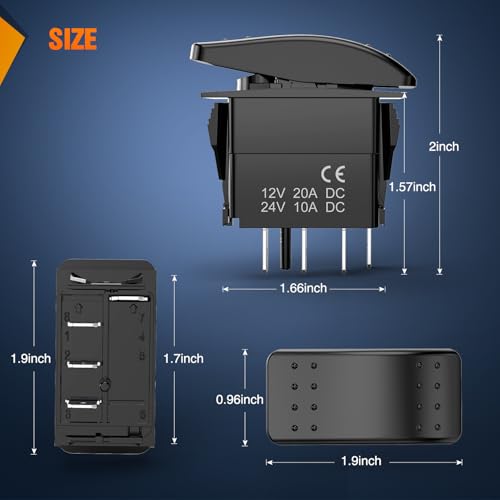 Nilight 3 Way Switch On Off Toggle Rocker Control a Single Load from Two Separate Locations 12V 24V Waterproof 3-Way Switches for RV Camper Can-Am ATVs UTVs Cars Trucks - color: 3-Way Switch 2PCS