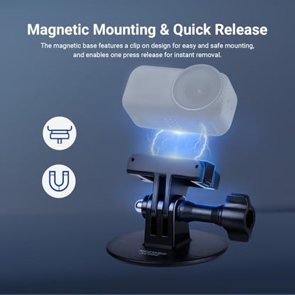 NEEWER Adhesive Base Mount Kit Compatible with DJI Osmo Nano/Osmo 360/Action 6 5 Pro 4 3, Magnetic Quick Release Adapter Stand Bracket Action Camera Accessories for POV Video Recording, AC058 - style: AC058