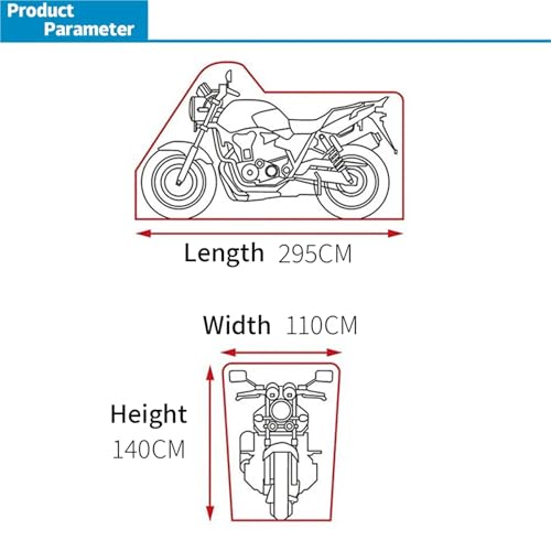 Motorcycle Waterproof Full Cover Outdoor UV Protector Rain Dust Sunshade Protective(Black) - color: Black