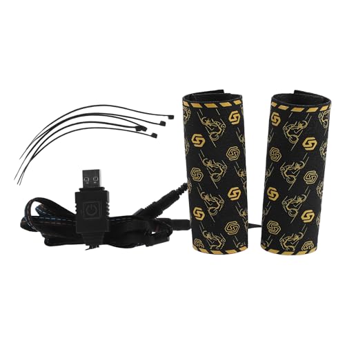 Heated Motorcycle Hand Grips Cover 5V Handlebar Cover 6 Adjustable Temperature with Memory Function Metal Heating Film Cloth Black 1set