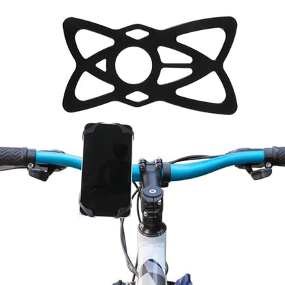 Rubber Phone Holder, 6 Pack Motorcycle Phone Mount Tether Ultra-Stable Bike Bands Compatible Bicycle Phone Mount for Scooter Bike Bicycle Motorcycle Handlebar (Black)