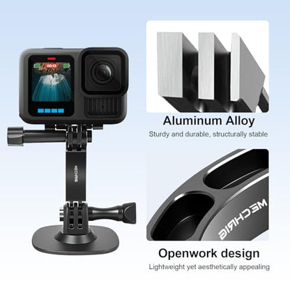 Aluminum Curved Extension Arm (3-inch) for Helmet & Pole Mounts, Metal Stick for GoPro Hero 13/12/11/10/9 Session, Akaso Campark & Other Action Cameras- YD050