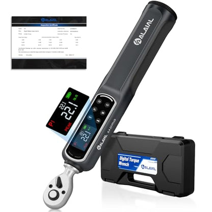 Digital Torque Wrench 1/4 Drive, 0.4-22.1 Ft.Lb/0.5-30 Nm Dual Direction Rachet Torque Wrench with Vibration, Buzzer and LED Alert, Electronic Torque Wrench for Bike Motorcycle Car Repair - size: 0.4-22.1 Ft.Lb/0.5-30 Nm-1/4"