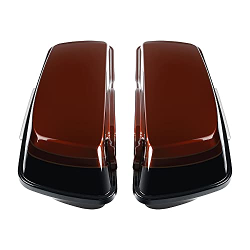 HR3 Auburn Sunglo & Black Hole With Rich Bourbon Hard Saddlebags Compatible with 2019 CVO Limited FLHTKSE (Replace for OEM) Fit for 2014-2023 Harley Touring Models - color: Auburn Sunglo & Black Hole With Rich Bourbon