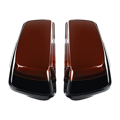 HR3 Auburn Sunglo & Black Hole With Rich Bourbon Hard Saddlebags Compatible with 2019 CVO Limited FLHTKSE (Replace for OEM) Fit for 2014-2023 Harley Touring Models - color: Auburn Sunglo & Black Hole With Rich Bourbon