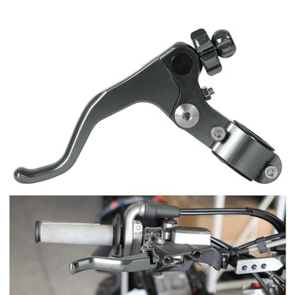 7/8‘’ 22mm Universal Motorcycle CNC Short Stunt Clutch Lever Aluminum Alloy Clutch Handlebar Compatible with Most Motorcycles Dirt Bike-Titanium - color: Titanium