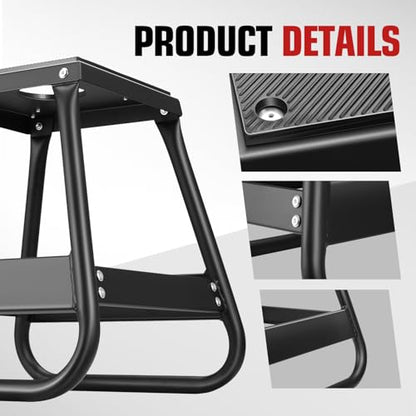 DNA Motoring Universal Motorcycle Dirt Bike Stand 1000lbs Capacity Dirtbike Panel Stand Heavy Duty Dirtbike Maintenance Motorcycle Box Stand Black TOOLS-00779 - style: Box Stand
