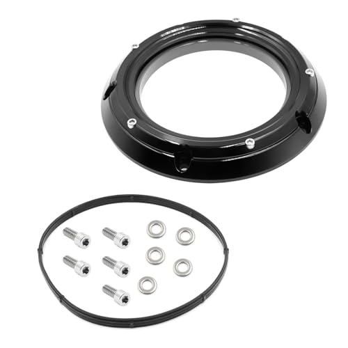 Transparent Derby Cover，New Hardware Kit Included for Harley Bagger/Touring Road Glide、Street Glide、Road King 、Trikes 2017-2026 (Black) - color: Black
