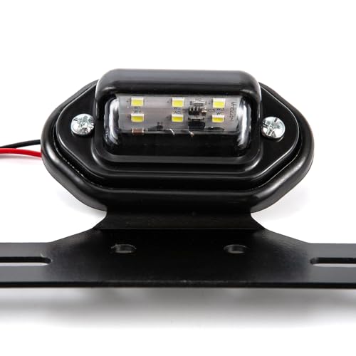 1pcs Motorcycle Tail Light With License Plate Bracket Holder Retro Rear Lamp For Cafe Racer Custom Bobber Chopper (Black-1) - color: Black-1