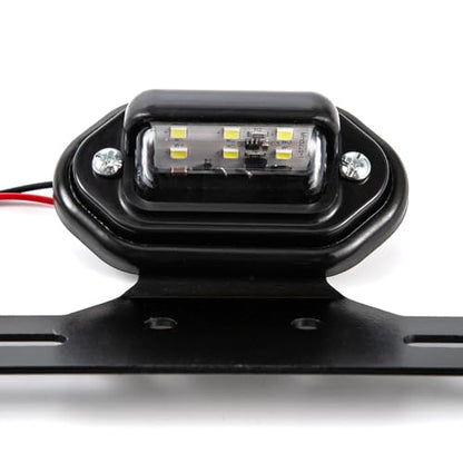 1pcs Motorcycle Tail Light With License Plate Bracket Holder Retro Rear Lamp For Cafe Racer Custom Bobber Chopper (Black-1) - color: Black-1