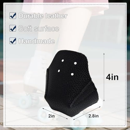 100% Real Cowhide | Toe Cap Guard Protectors | Roller Skate Derby Speed 1 Pair(Black) - color: Black