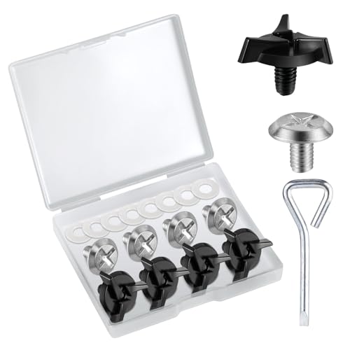 Gosknor 8pcs Motorcycle Helmet Screws with 8 Silicone Washer, Helmet Visor Screws Motorcycle Helmet Visor Clip Motorcycle Helmet Hardware Accessories for Motorcycle Motocross Helmet (Black, Silver)