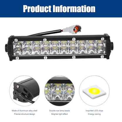 Dirt Bike LED Headlight Bar & Upgrade Mounting Bracket 60W Motorcycle Light bar Kit Wiring Harness for KLX110 YFZ450 CRF110 YZ250F CRF250F TTR110 XR150L ATV Motocross for 7/8" Handlebars Plug-Play - color: Single Switch+Upgrade Mount kit