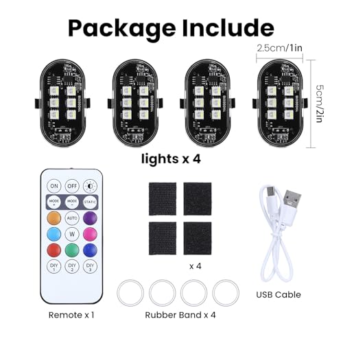 2/4 / 6 / 8pcs LED Warning Lights for Motorcycle Car Shockproof Design Light - color: 6 lights