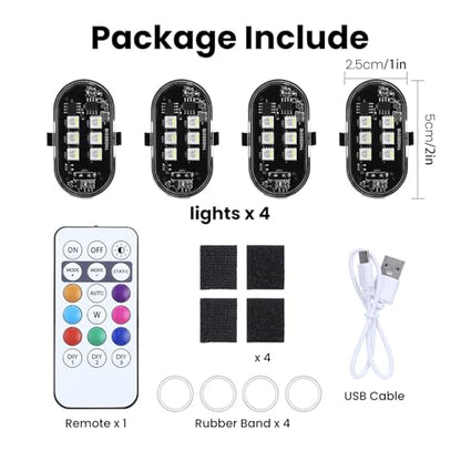 2/4 / 6 / 8pcs LED Warning Lights for Motorcycle Car Shockproof Design Light - color: 6 lights