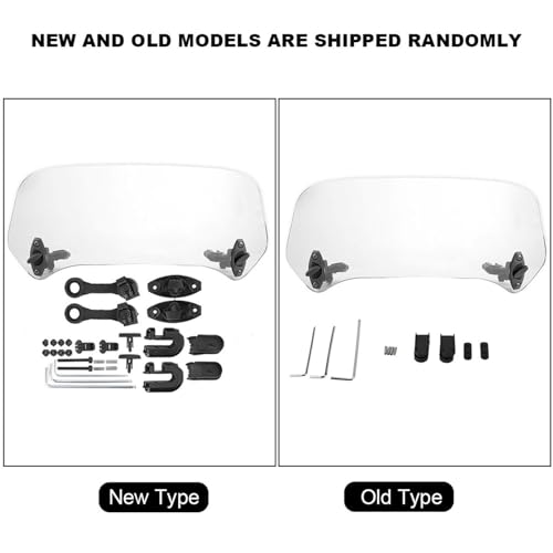 for Motorcycle Windshield Extension Clips Gorgeri Universal Windshield Windscreen, Motorcycle Modified Windscreen Windshield Spoiler Air Deflector(Transparent Small)