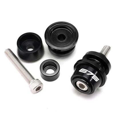 MOWOK Fit For 675SS 675SR 675NK 675 SR-R 675 SR/NK/SS/SR-R 10MM Motorcycle Accessories Rear Stand Screws M10 Swing Arm Swingarm Spools slider (Black) - color: Black