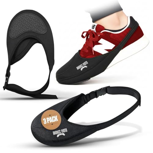 Badass Moto Motorcycle Shifter Shoe Protector, Motorbike Shoe Cover, Motor cycle Gear Shift Shoes guard, Anti Scuff Boot Protector - Men & Women Moped Sneaker Protection Fits Up To Size 12 - style: 3 Pack Shifter Shoe Protector